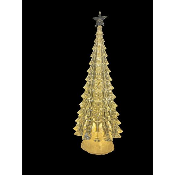 CUPCAKES & CASHMERE 15in Led Acrylic Christmas Tree Tabletop Decor White NEW - Picture 9 of 13